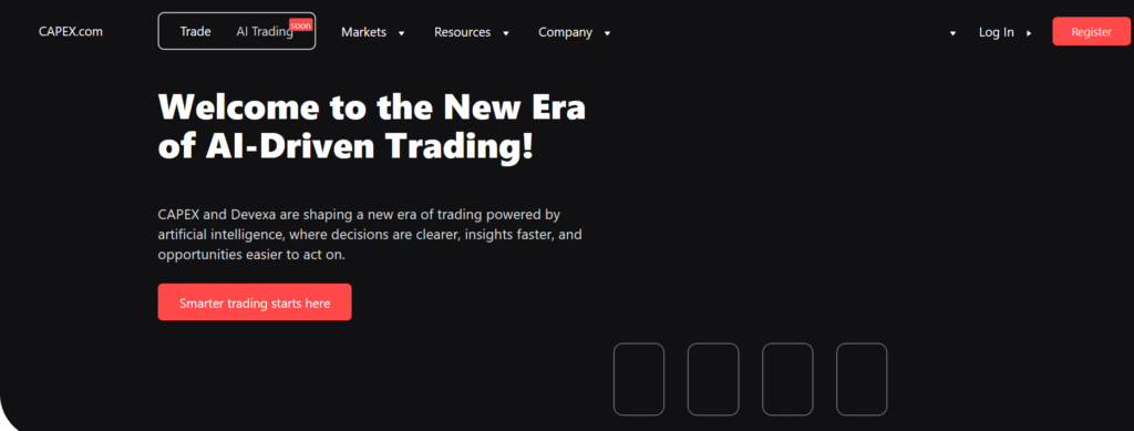 Capex.com scam website homepage screenshot