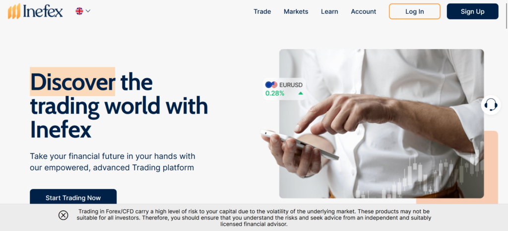  Inefex.com scam website homepage screenshot