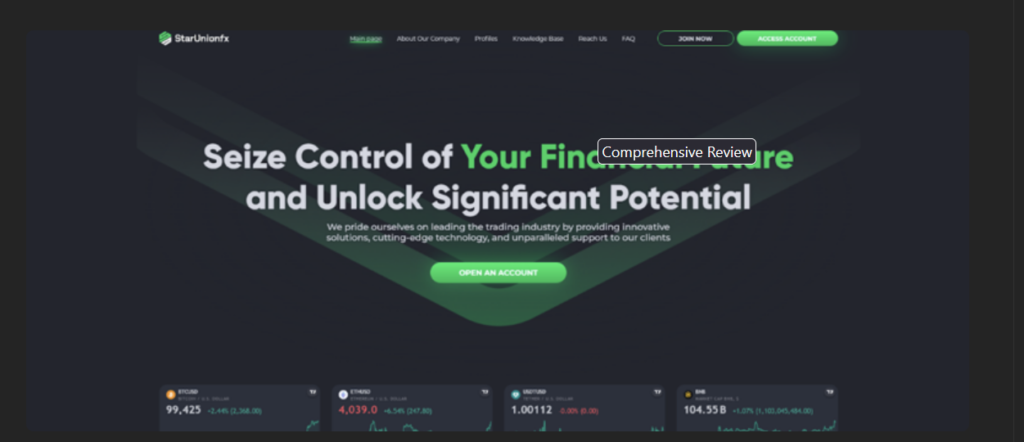 StarUnionFX.net platform screenshot and interface
