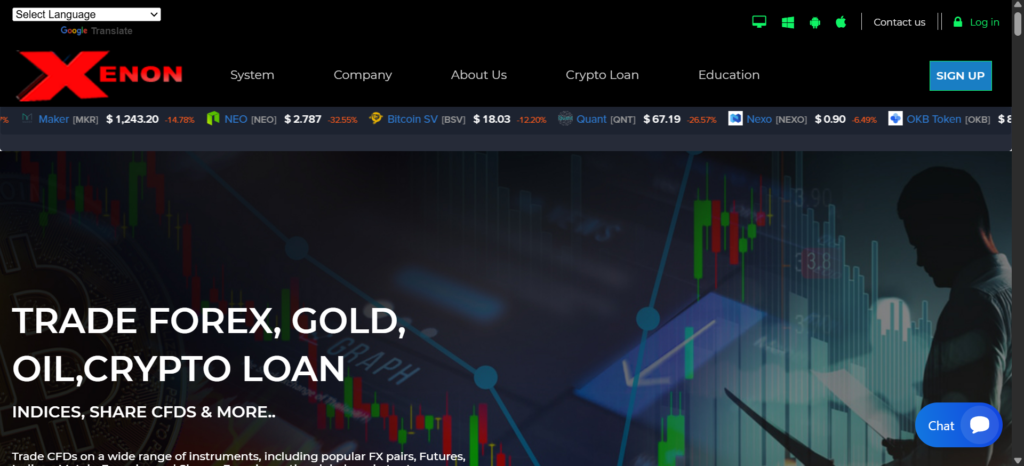 Xenoncapitalsmarket.ltd scam warning showing FCA unauthorised investment platform and crypto trading risk alert