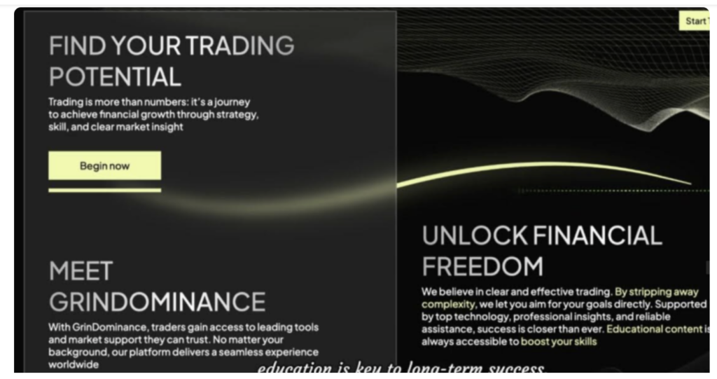 Warning: Grindominance.net is a scam trading site – avoid fake forex crypto investments"