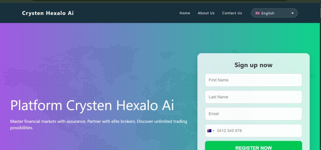 Crystenhexaloai.com AI automated trading dashboard using artificial intelligence for smart wealth management