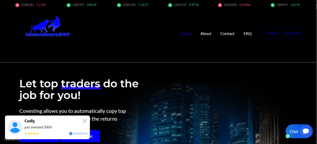 Metaminers247.org scam website overview