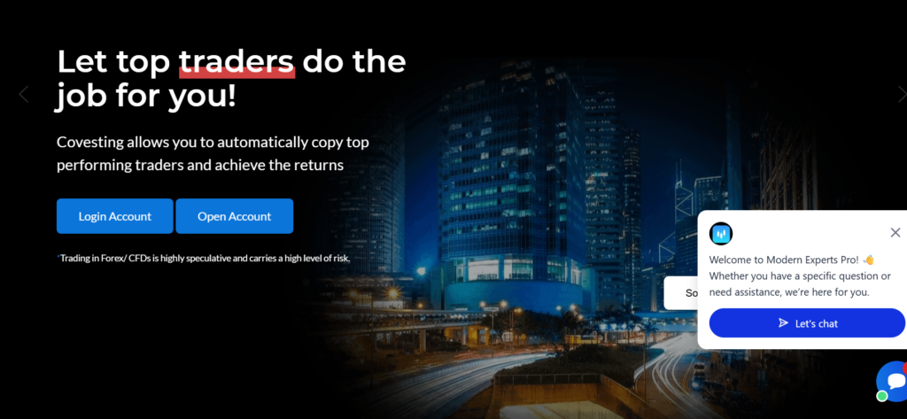 modernexpertspro.com scam warning showing FCA unauthorised crypto trading and CFD investment platform risk alert