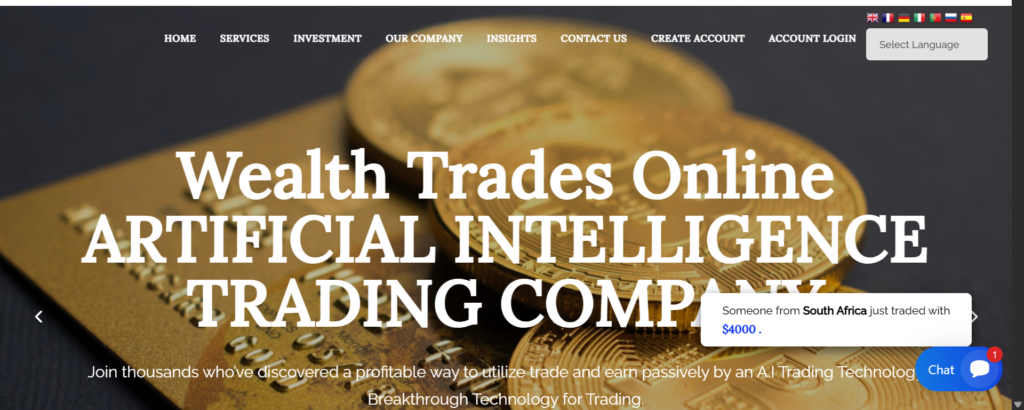 wealthtradesonline.com scam warning showing FCA unauthorised crypto trading and CFD investment platform risk alert