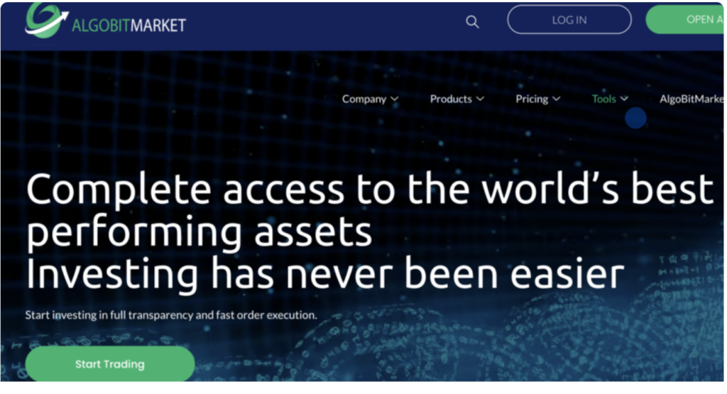 Algobitmarket.com scam platform home page
