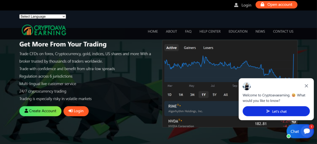 cryptoavaearnings.com scam website overview
