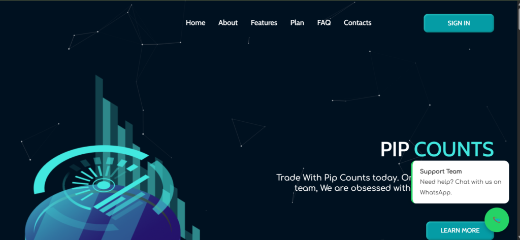 Pipcounts.com scam warning showing FCA unauthorised investment platform and crypto trading risk alert