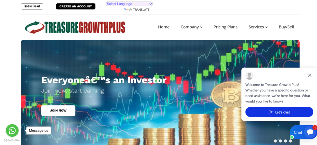 treasuregrowthplus.com scam review warning showing high-risk crypto and forex investment platform alert