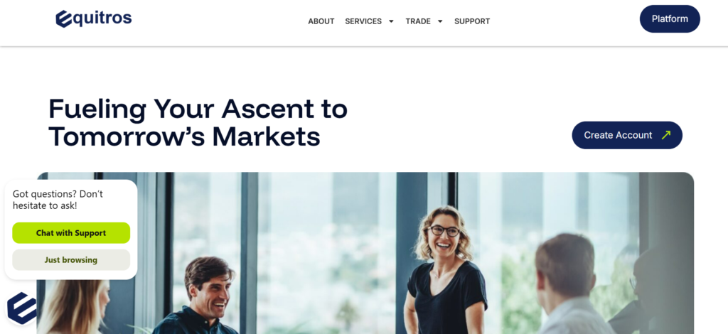 Equitros.co scam warning showing high-risk cryptocurrency investment platform alert