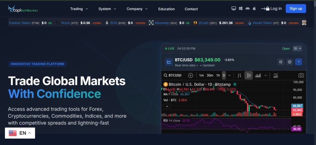 Capibullmarket.com scam warning showing crypto investment risk and FCA unauthorised trading platform alert
